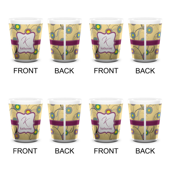 Ovals & Swirls Shot Glass - White - Set of 4 - APPROVAL