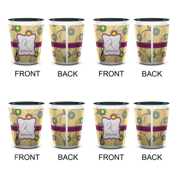 Ovals & Swirls Shot Glassess - Two Tone - Set of 4 - APPROVAL