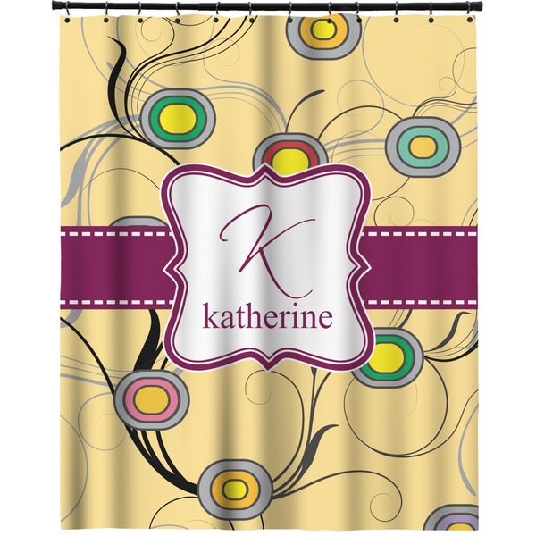Custom Ovals & Swirls Extra Long Shower Curtain - 70"x84" (Personalized)