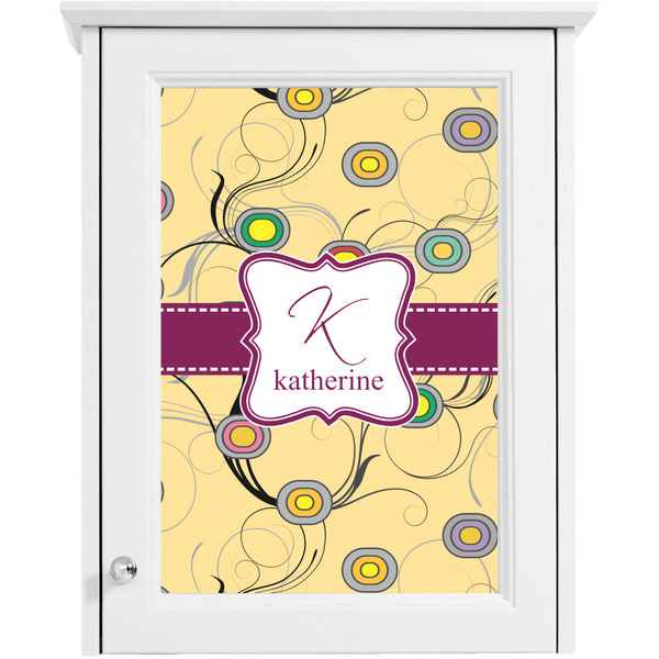 Ovals & Swirls Single White Cabinet Decal