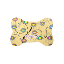 Ovals & Swirls Bone Shaped Dog Food Mat (Small) (Personalized)