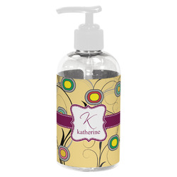 Ovals & Swirls Plastic Soap / Lotion Dispenser (8 oz - Small - White) (Personalized)