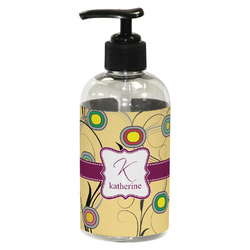 Ovals & Swirls Plastic Soap / Lotion Dispenser (8 oz - Small - Black) (Personalized)