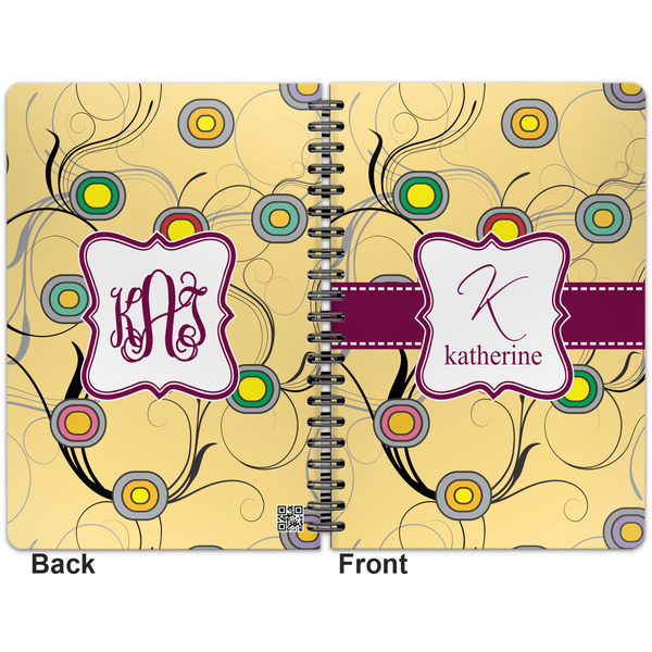 Ovals & Swirls Spiral Journal 7 x 10 - Apvl