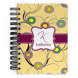 Ovals & Swirls Spiral Notebook - 5x7 w/ Name and Initial