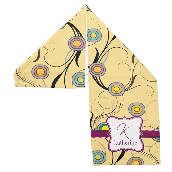 Ovals & Swirls Sports Towel Folded - Both Sides Showing