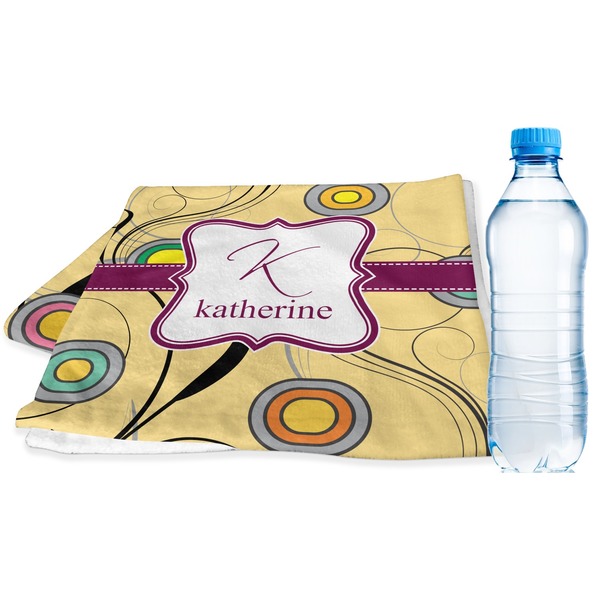 Custom Ovals & Swirls Sports & Fitness Towel (Personalized)