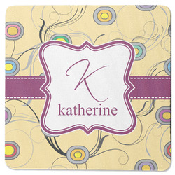 Ovals & Swirls Square Rubber Backed Coaster (Personalized)