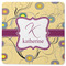Ovals & Swirls Square Rubber Backed Coaster (Personalized)