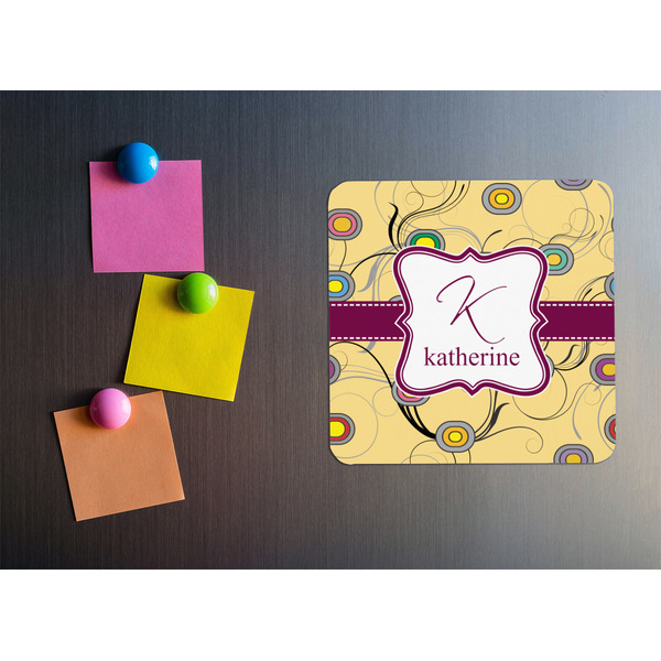 Ovals & Swirls Square Fridge Magnet - LIFESTYLE