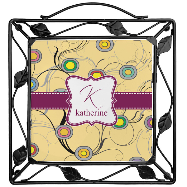 Custom Ovals & Swirls Square Trivet (Personalized)