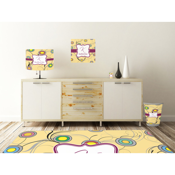 Ovals & Swirls Square Wall Decal Wooden Desk