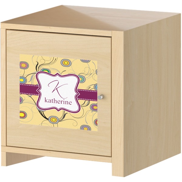 Ovals & Swirls Square Wall Decal on Wooden Cabinet