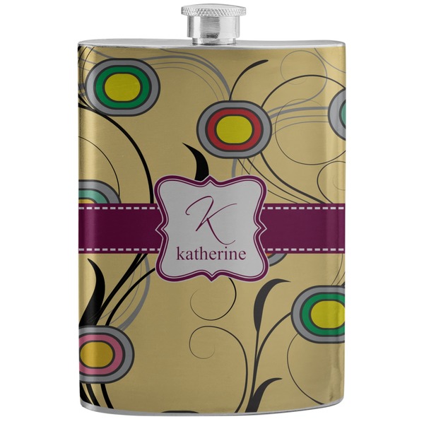 Custom Ovals & Swirls Stainless Steel Flask (Personalized)