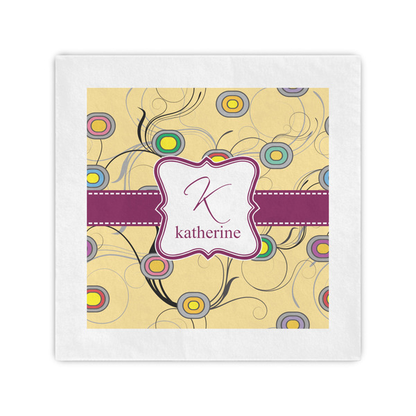 Custom Ovals & Swirls Cocktail Napkins (Personalized)