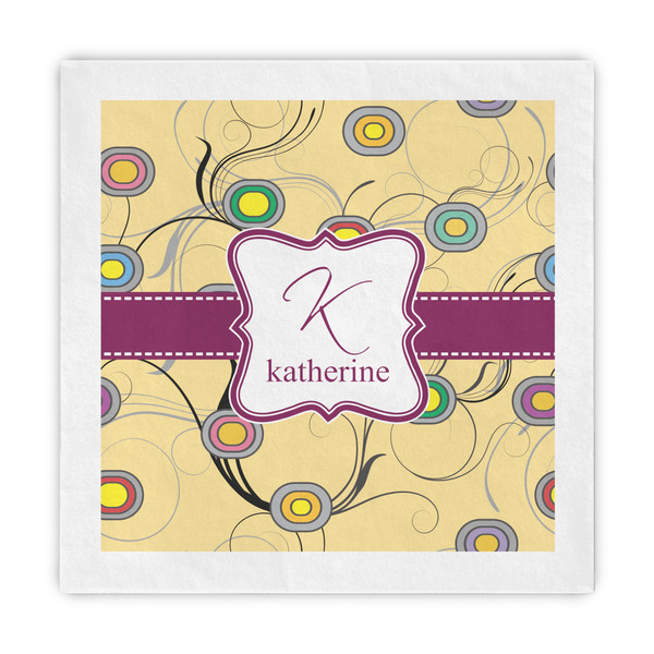 Custom Ovals & Swirls Decorative Paper Napkins (Personalized)