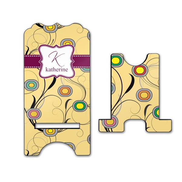 Ovals & Swirls Stylized Phone Stand - Front & Back - Large