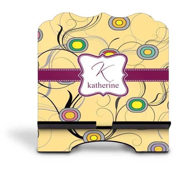 Ovals & Swirls Stylized Tablet Stand - Front without iPad