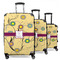 Ovals & Swirls 3 Piece Luggage Set - 20" Carry On, 24" Medium Checked, 28" Large Checked (Personalized)
