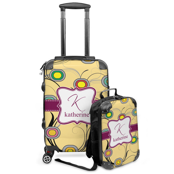 Custom Ovals & Swirls Kids 2-Piece Luggage Set - Suitcase & Backpack (Personalized)