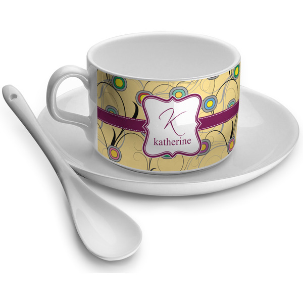 Custom Ovals & Swirls Tea Cup (Personalized)