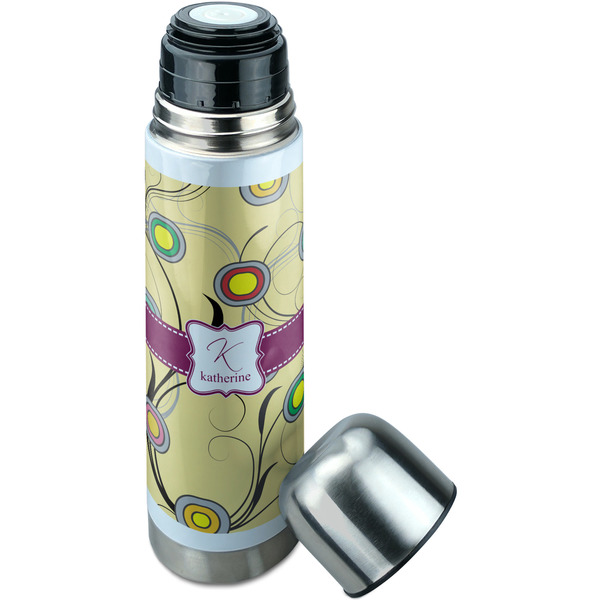 Ovals & Swirls Thermos - Lid Off