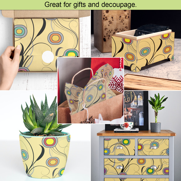 Ovals & Swirls Tissue Paper - In Use Collage