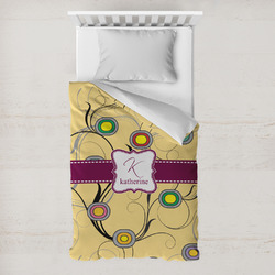 Ovals & Swirls Toddler Duvet Cover w/ Name and Initial