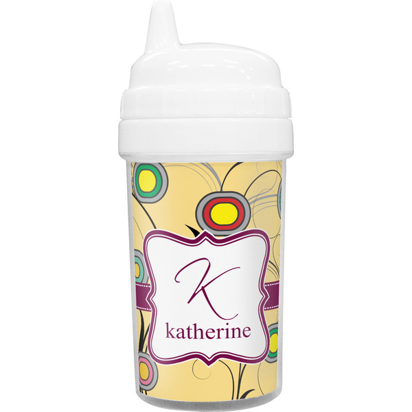 Custom Ovals & Swirls Toddler Sippy Cup (Personalized)