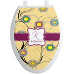 Ovals & Swirls Toilet Seat Decal - Elongated (Personalized)