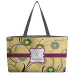 Ovals & Swirls Beach Totes Bag - w/ Black Handles (Personalized)
