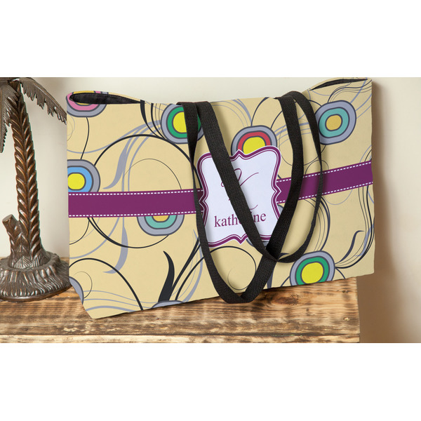 Ovals & Swirls Tote w/Black Handles - Lifestyle View