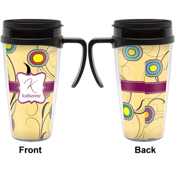 Ovals & Swirls Travel Mug with Black Handle - Approval