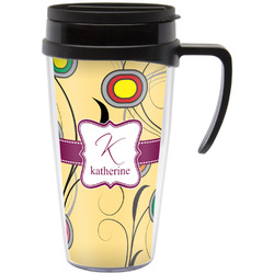 Ovals & Swirls Acrylic Travel Mug with Handle (Personalized)
