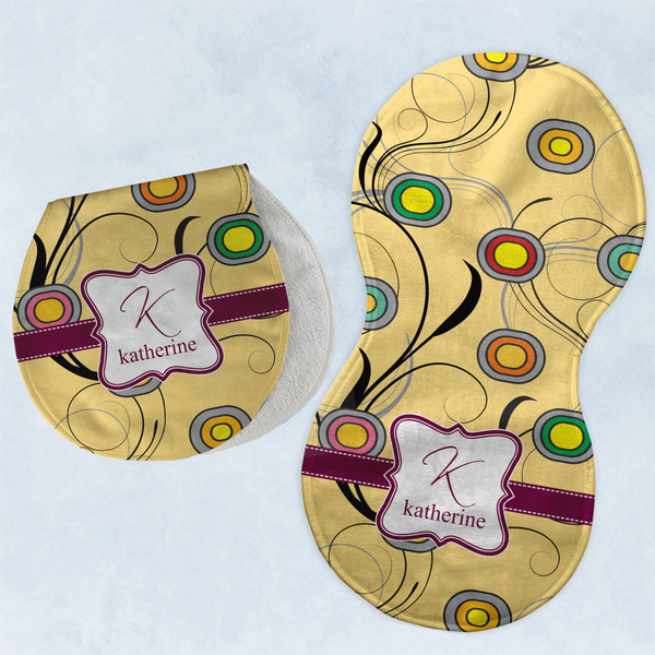 Ovals & Swirls Two Peanut Shaped Burps - Open and Folded