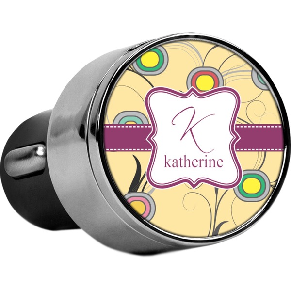 Custom Ovals & Swirls USB Car Charger (Personalized)