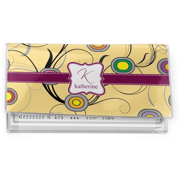 Custom Ovals & Swirls Vinyl Checkbook Cover (Personalized)