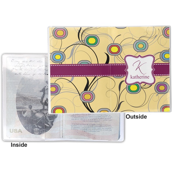 Ovals & Swirls Vinyl Passport Holder - Flat Front and Back