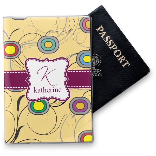 Custom Ovals & Swirls Vinyl Passport Holder (Personalized)