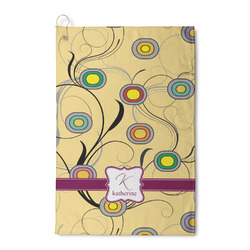 Ovals & Swirls Waffle Weave Golf Towel (Personalized)