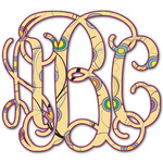 Ovals & Swirls Monogram Decal - Custom Sizes (Personalized)