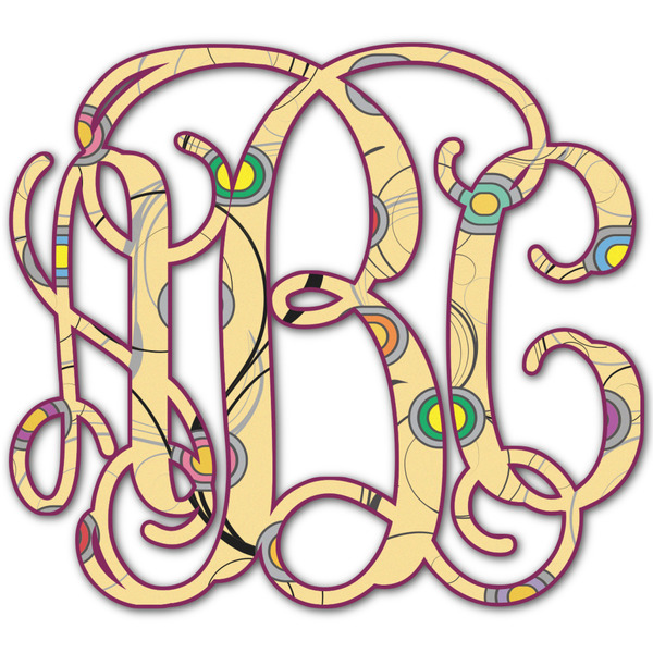 Custom Ovals & Swirls Monogram Decal - Medium (Personalized)