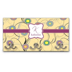 Ovals & Swirls Wall Mounted Coat Rack (Personalized)