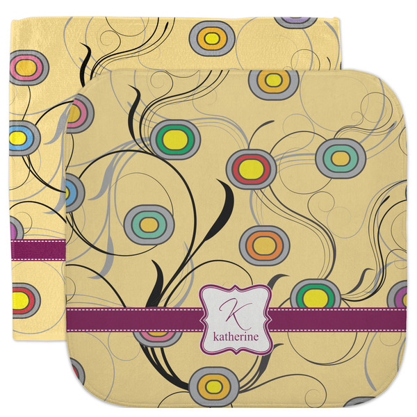 Custom Ovals & Swirls Facecloth / Wash Cloth (Personalized)