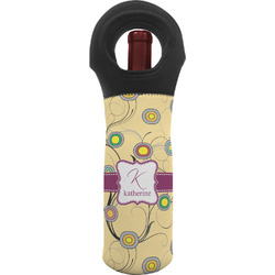 Ovals & Swirls Wine Tote Bag w/ Name and Initial