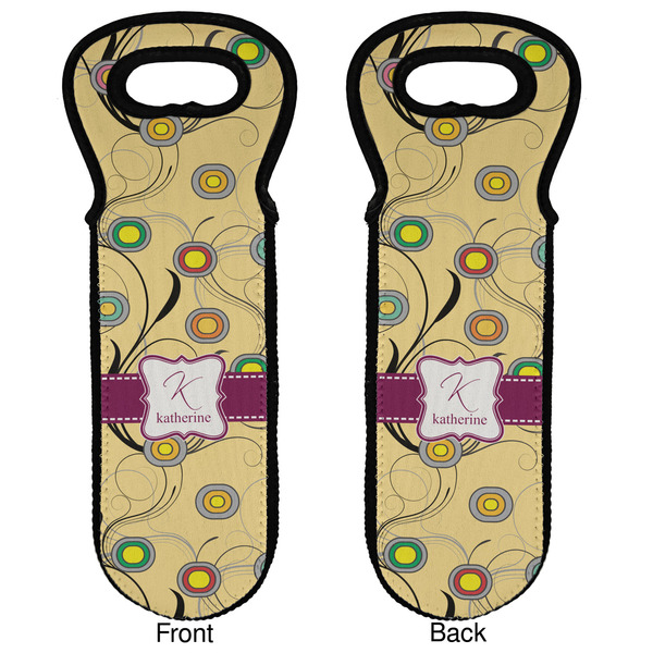 Ovals & Swirls Wine Tote Front & Back