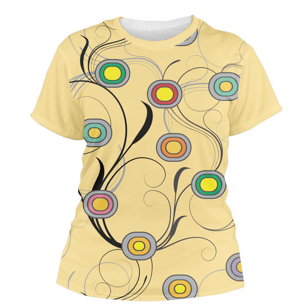 Custom Ovals & Swirls Women's Crew T-Shirt - Medium