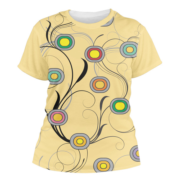 Custom Ovals & Swirls Women's Crew T-Shirt - X Small
