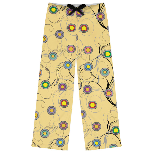 Custom Ovals & Swirls Womens Pajama Pants - L