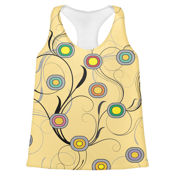 Custom Ovals & Swirls Womens Racerback Tank Top - X Small